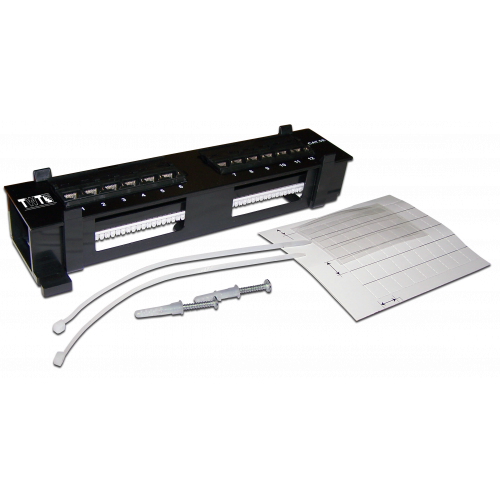 TWT wall mount horizontal patch panel, 12 port, UTP, 5E